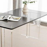 Contemporary Clear Acrylic Rectangular Coffee Table Image - 8