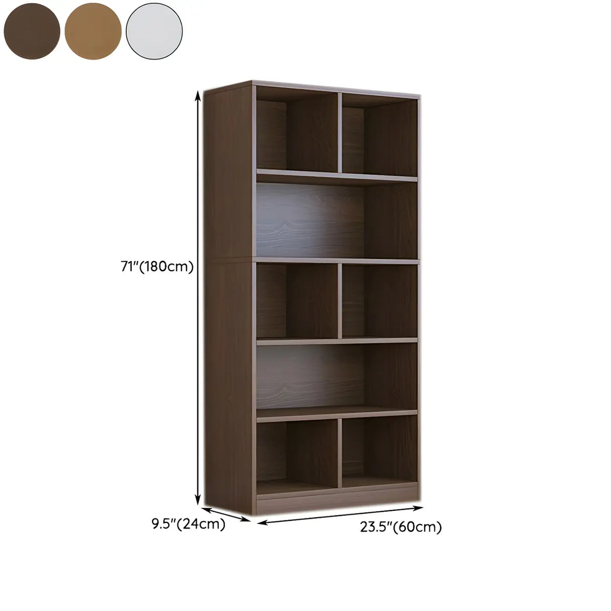 Contemporary Closed Back Wooden Standard Bookcases 
