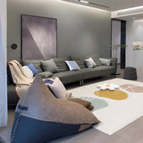 Contemporary Color Block Polyester Morandi Area Rug Image - 20