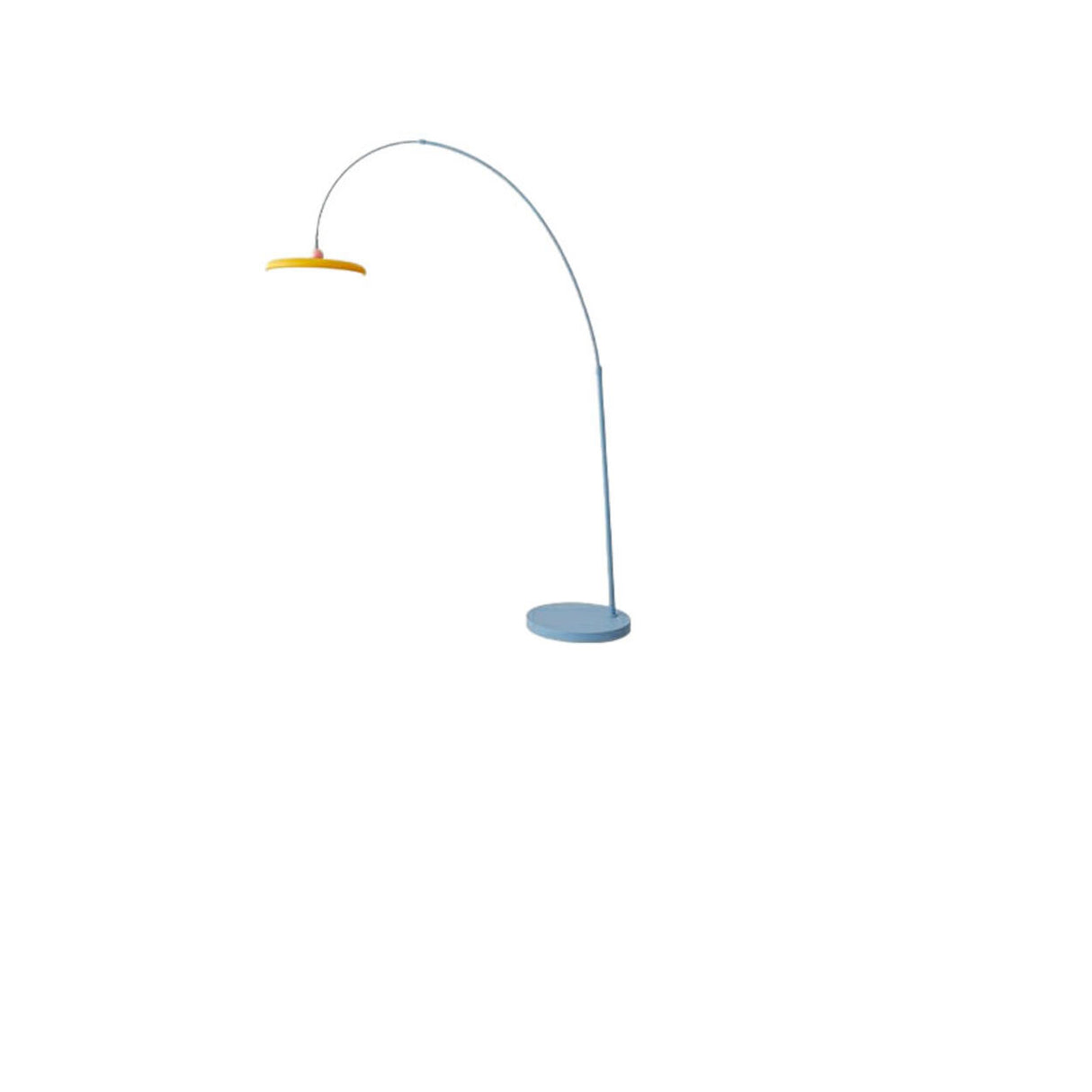 Contemporary Colorful Disc Metal Arched Floor Lamp Image - 11