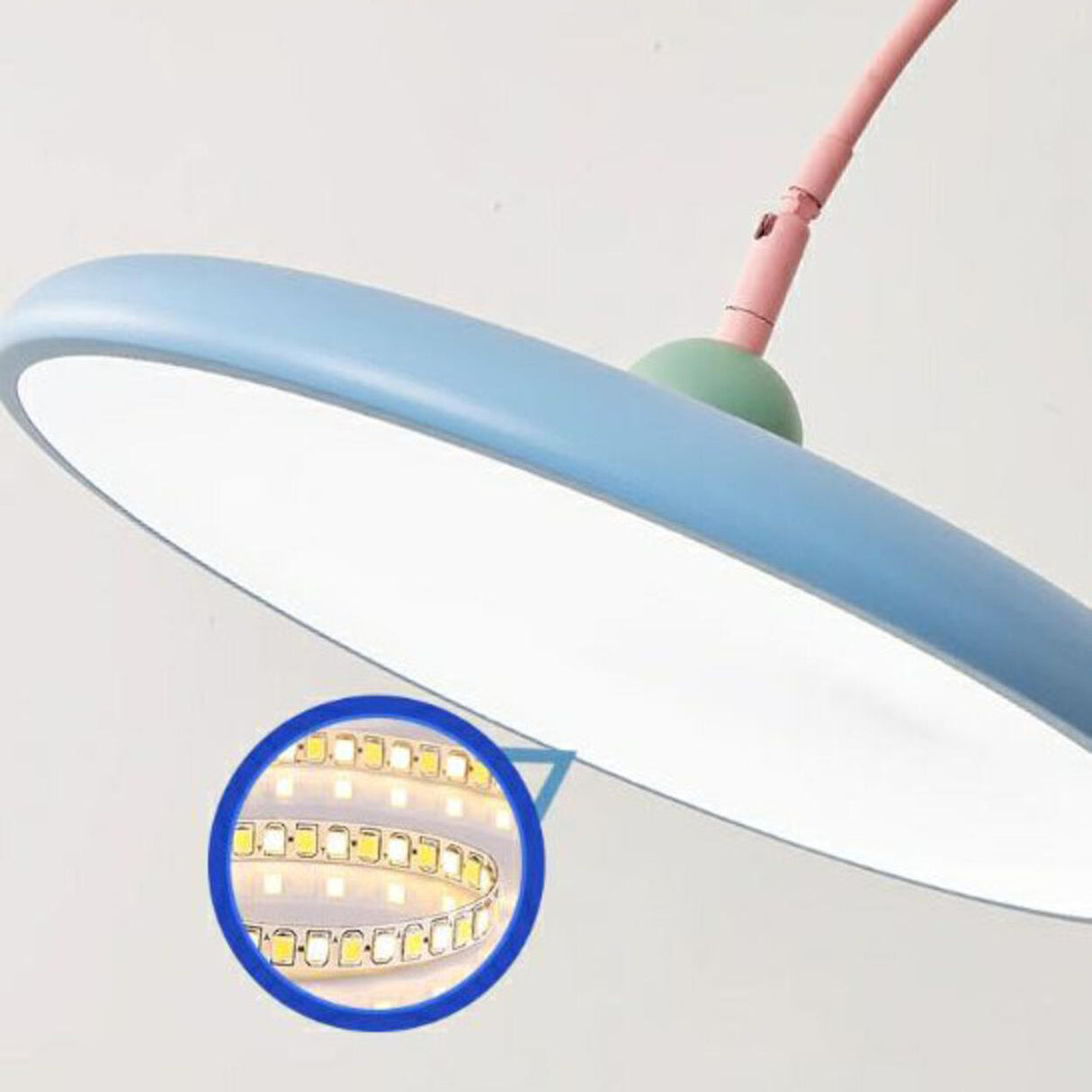 Contemporary Colorful Disc Metal Arched Floor Lamp Image - 14