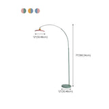 Contemporary Colorful Disc Metal Arched Floor Lamp #size