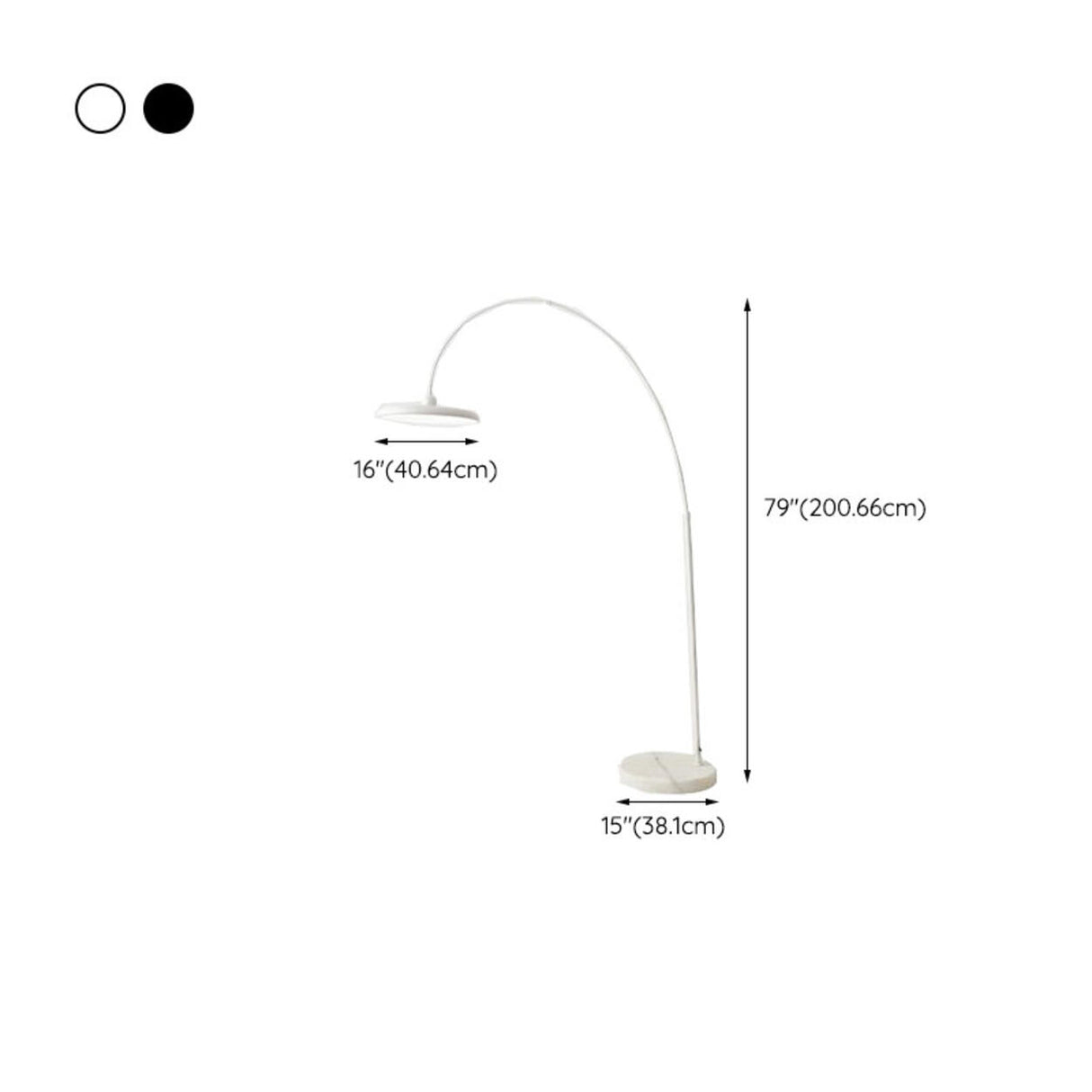 Contemporary Colorful Disc Metal Arched Floor Lamp Image - 19