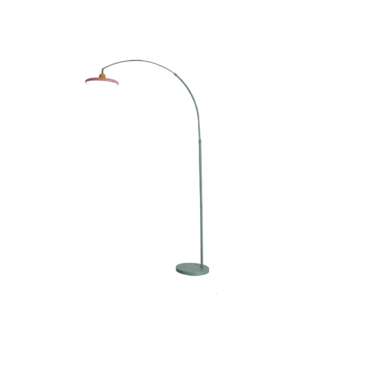 Contemporary Colorful Disc Metal Arched Floor Lamp Image - 2