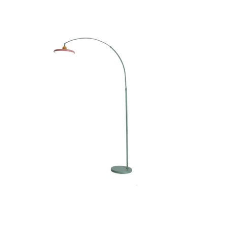 Contemporary Colorful Disc Metal Arched Floor Lamp Image - 2