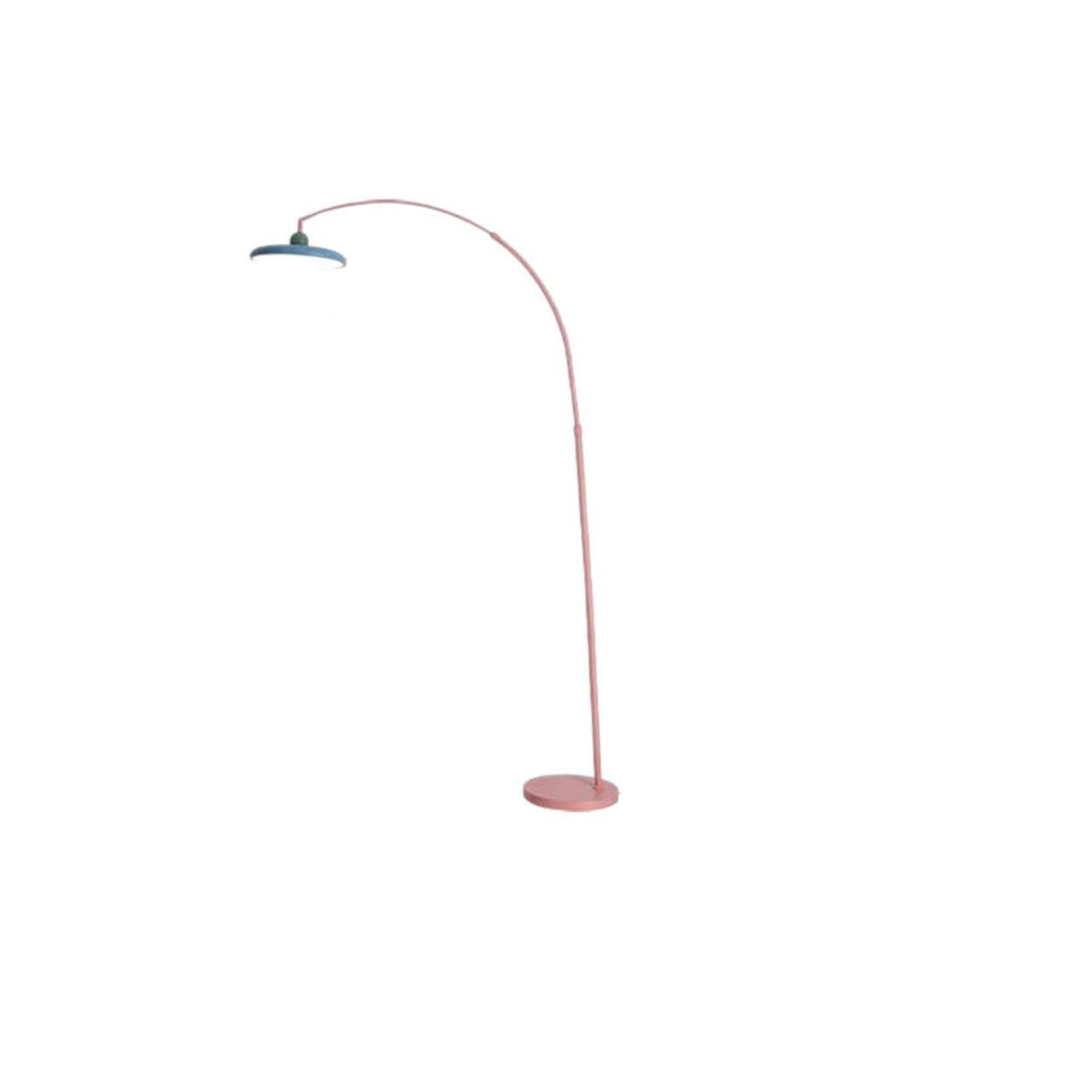Contemporary Colorful Disc Metal Arched Floor Lamp Image - 3