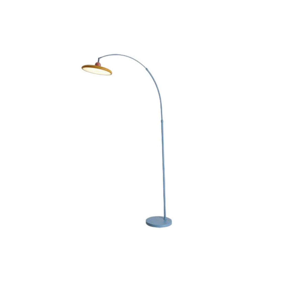Contemporary Colorful Disc Metal Arched Floor Lamp Image - 5