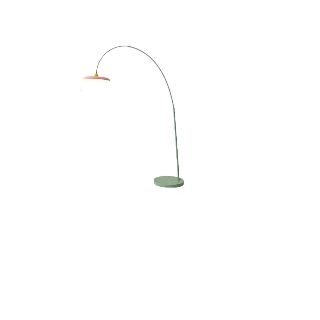 Contemporary Colorful Disc Metal Arched Floor Lamp Image - 7