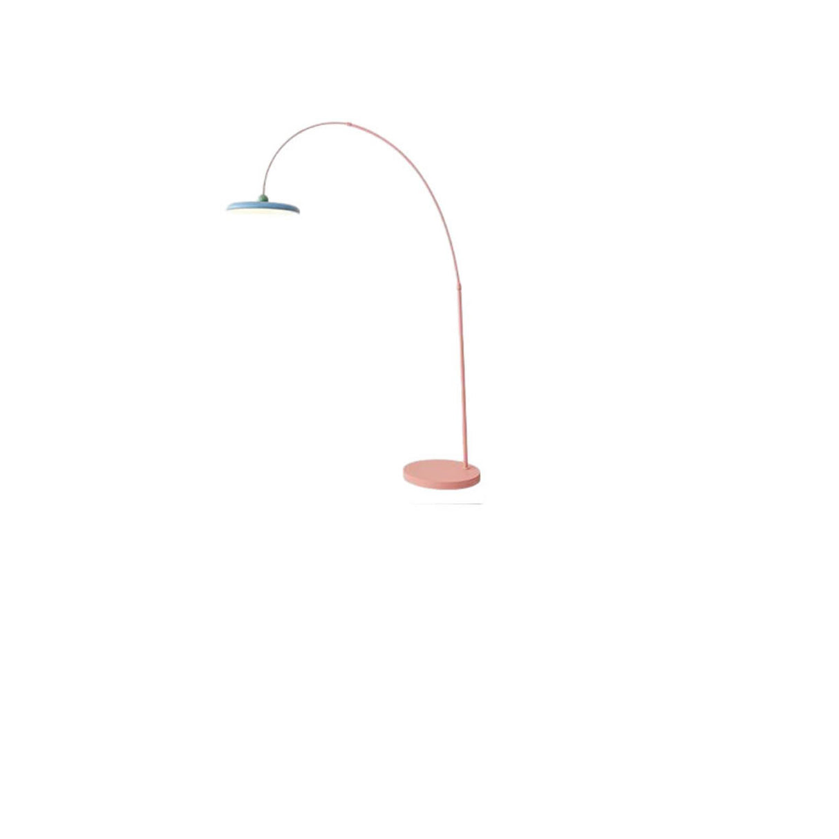 Contemporary Colorful Disc Metal Arched Floor Lamp Image - 9