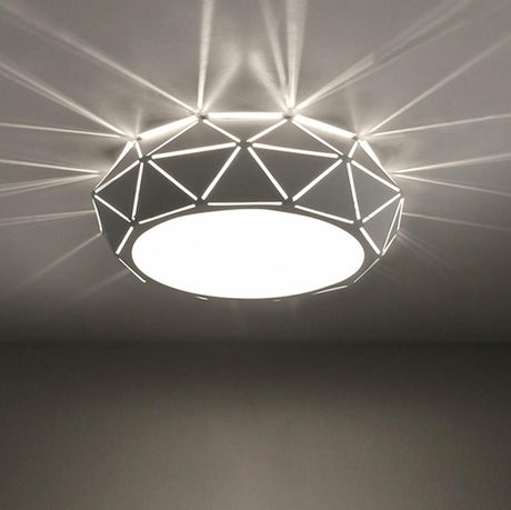 Contemporary Corridor Drum LED Flush Mount Ceiling Lamp Image - 2