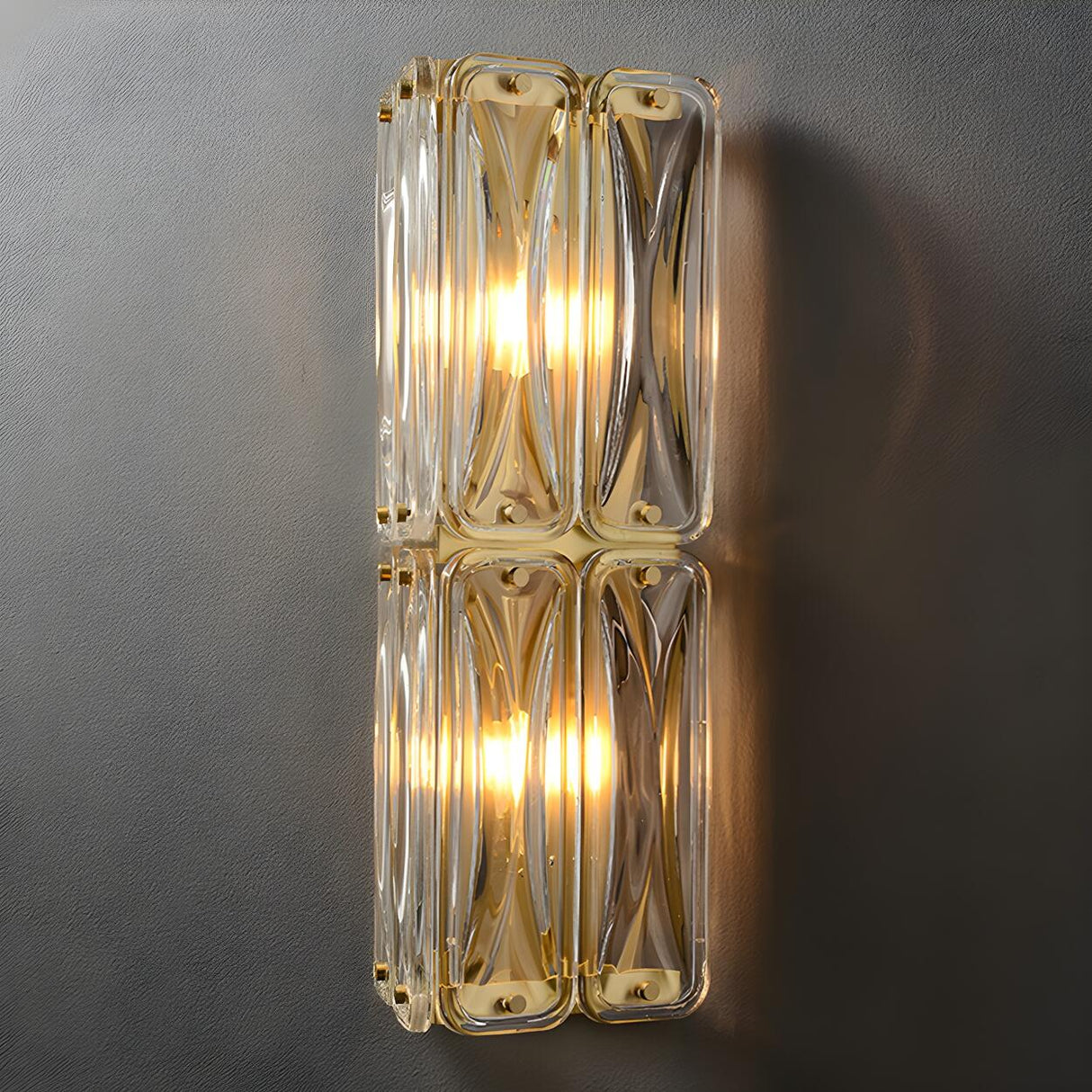 Contemporary Crystal Glass Gold Wall Sconce  Image - 9