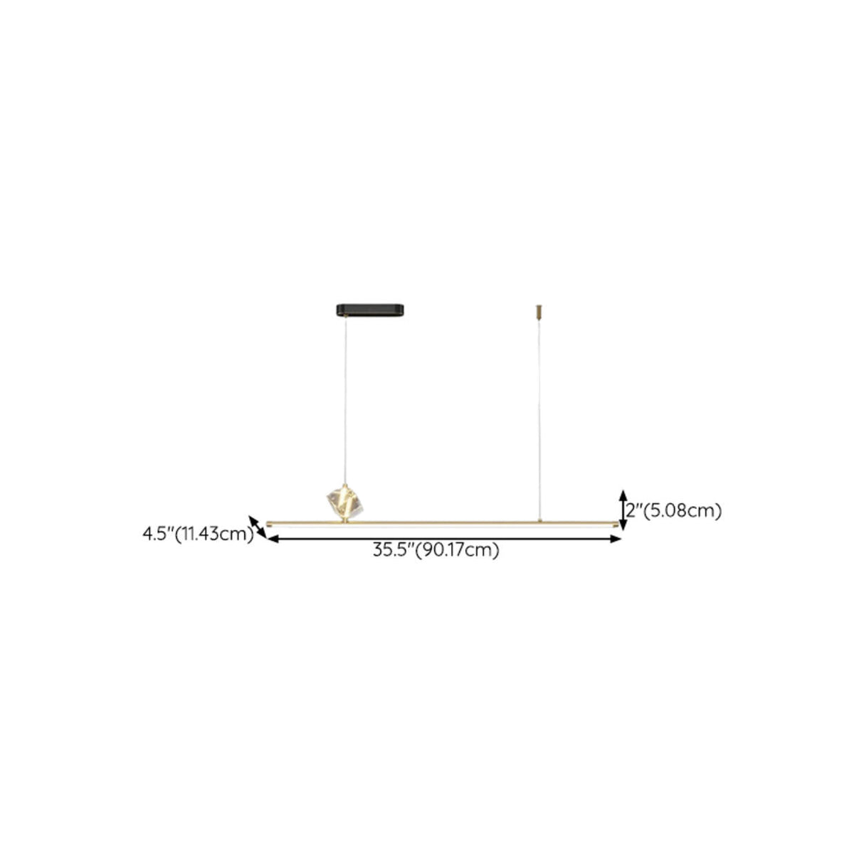 Contemporary Crystal Linear Kitchen Pendant Light 