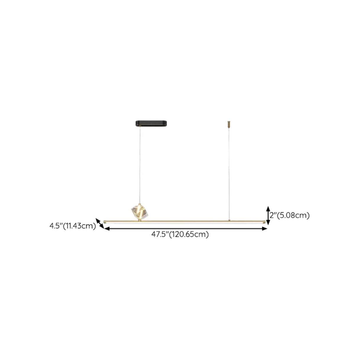 Contemporary Crystal Linear Kitchen Pendant Light Image - 11