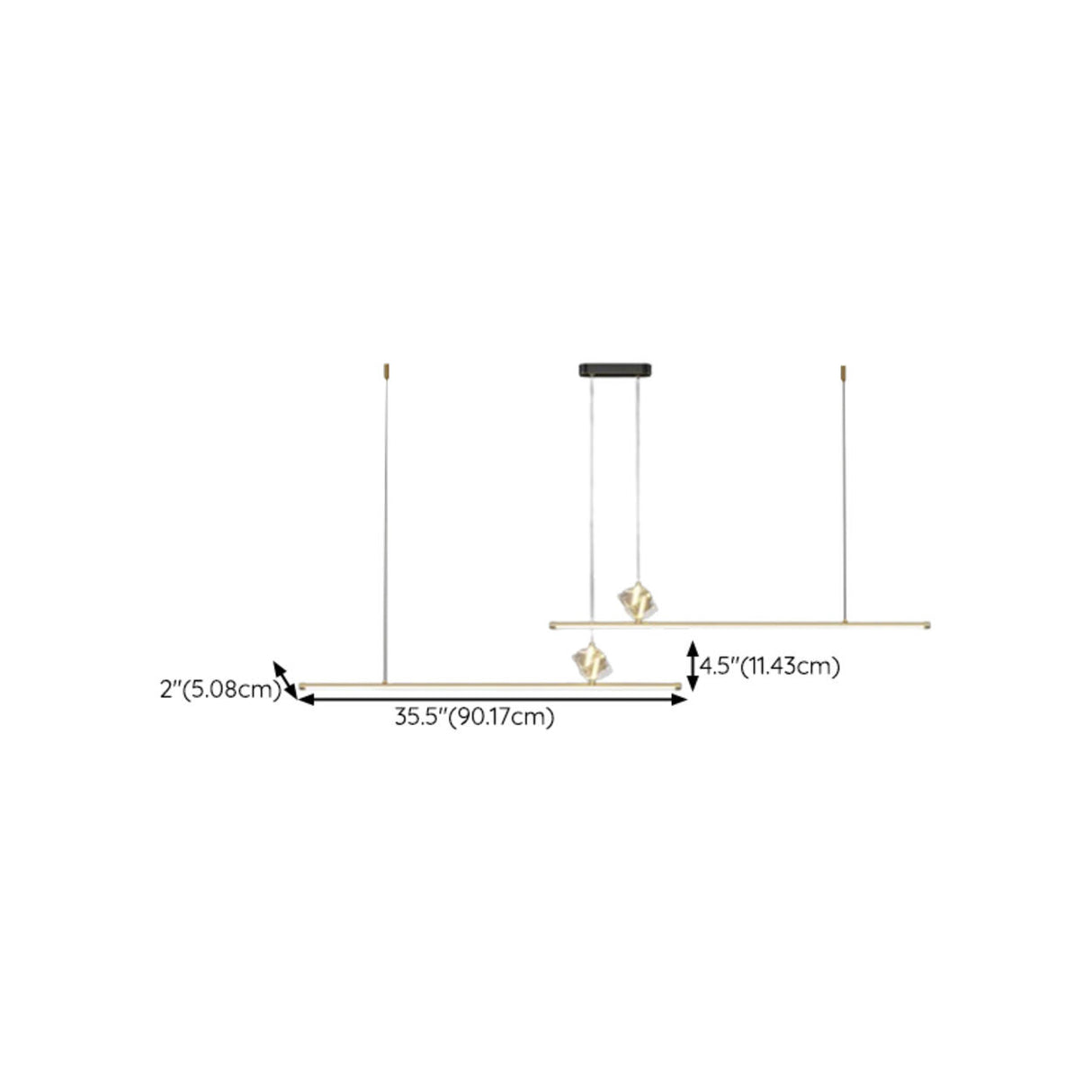 Contemporary Crystal Linear Kitchen Pendant Light Image - 12