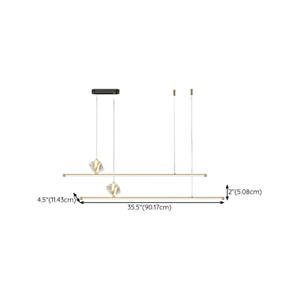 Contemporary Crystal Linear Kitchen Pendant Light Image - 13