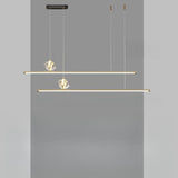 Contemporary Crystal Linear Kitchen Pendant Light Image - 5