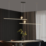Contemporary Crystal Linear Kitchen Pendant Light Image - 7