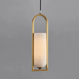 Contemporary Cylinder Alabaster Dining Room Pendant Light Image - 7