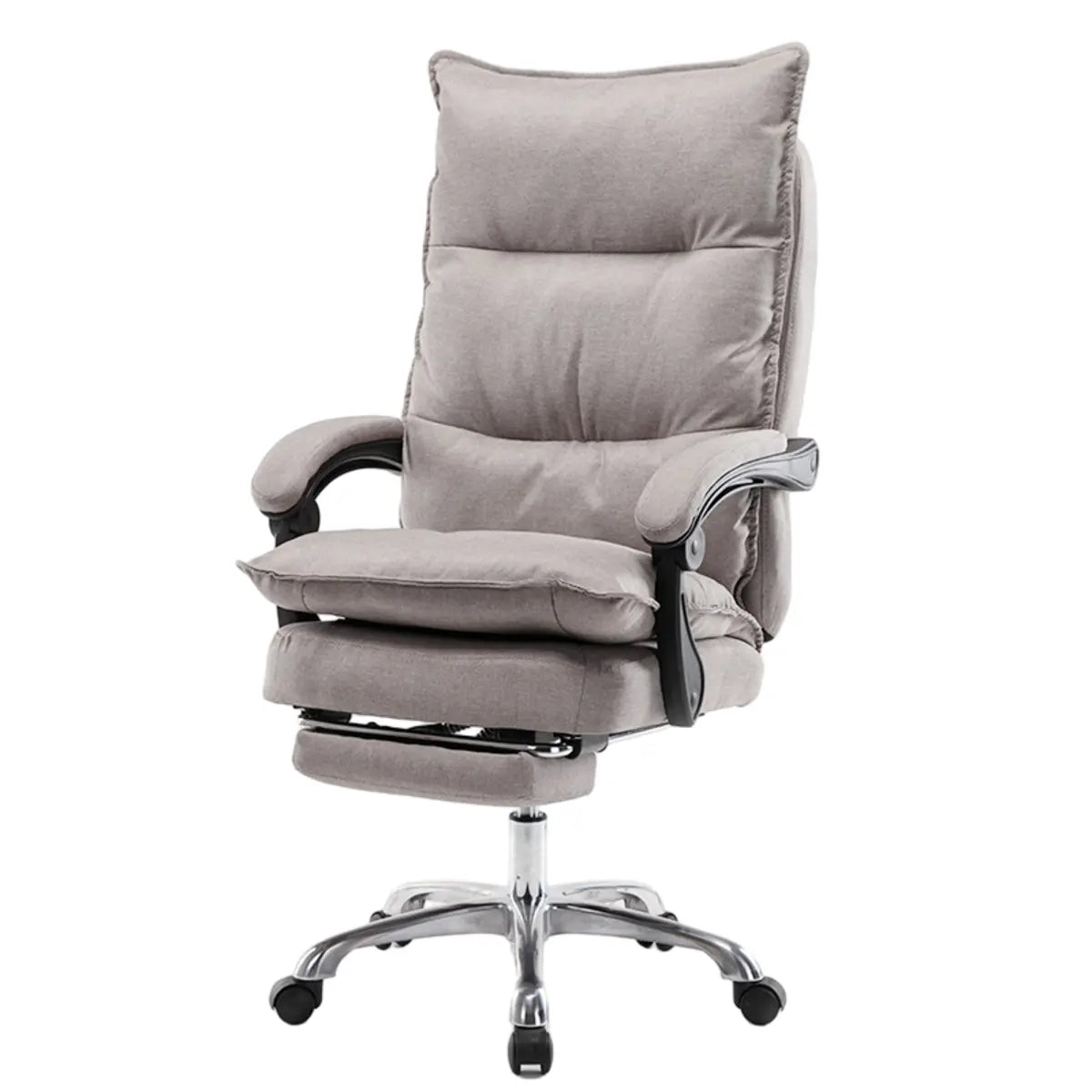 Contemporary Ergonomic Fabric Reclining Black Office Chair Image - 10