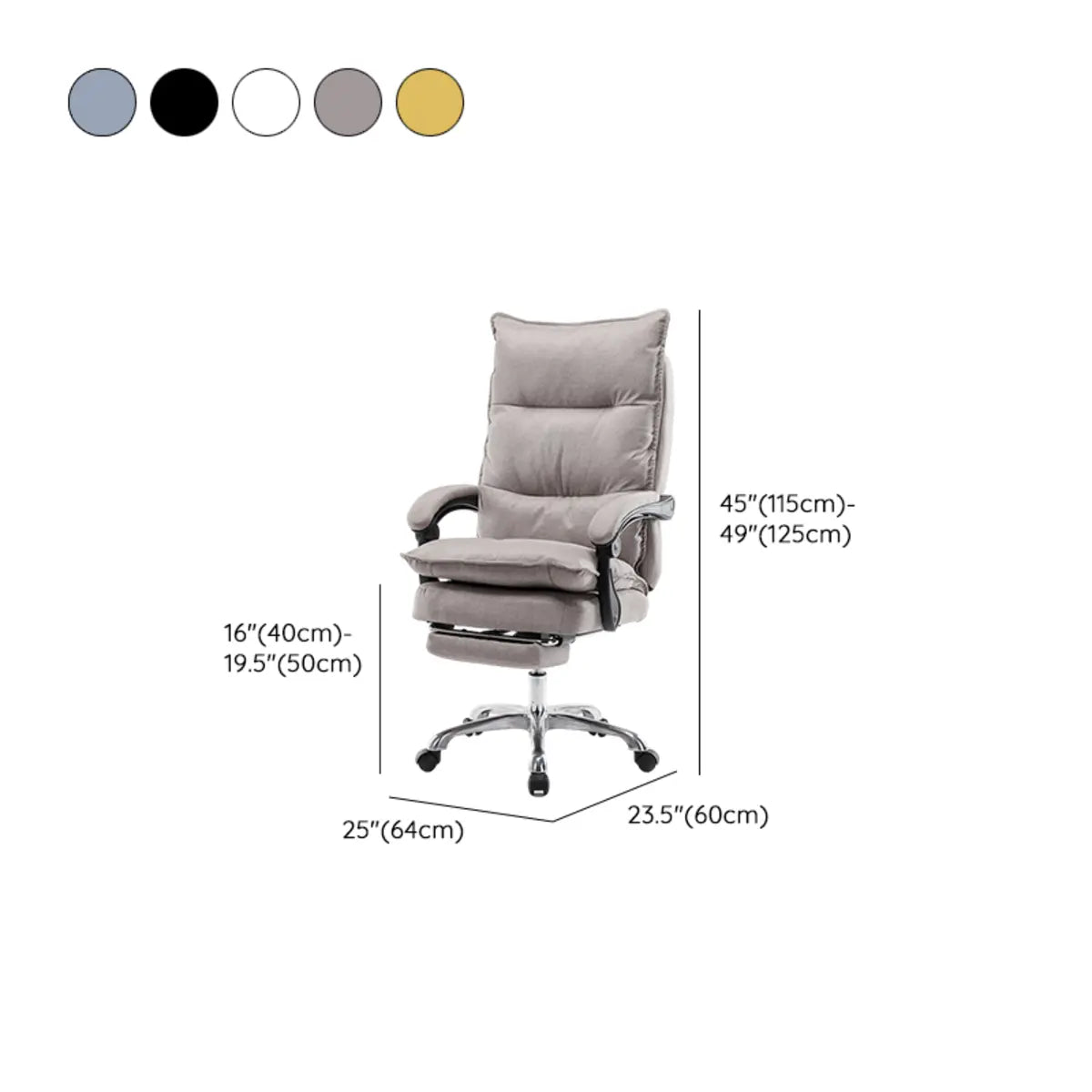 Contemporary Ergonomic Fabric Reclining Black Office Chair 