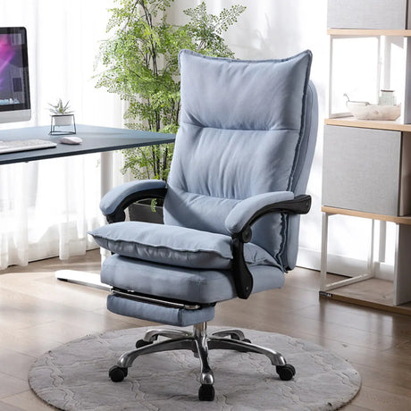 Contemporary Ergonomic Fabric Reclining Black Office Chair Image - 2
