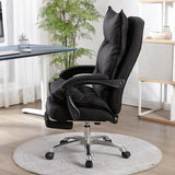 Contemporary Ergonomic Fabric Reclining Black Office Chair Image - 4