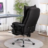 Contemporary Ergonomic Fabric Reclining Black Office Chair Image - 6