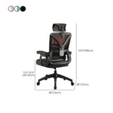 Contemporary Ergonomic Home Swivel White Mesh Office Chair #size