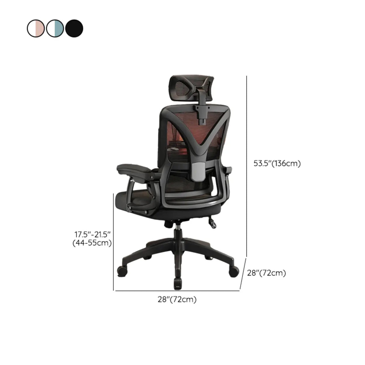 Contemporary Ergonomic Home Swivel White Mesh Office Chair Image - 17