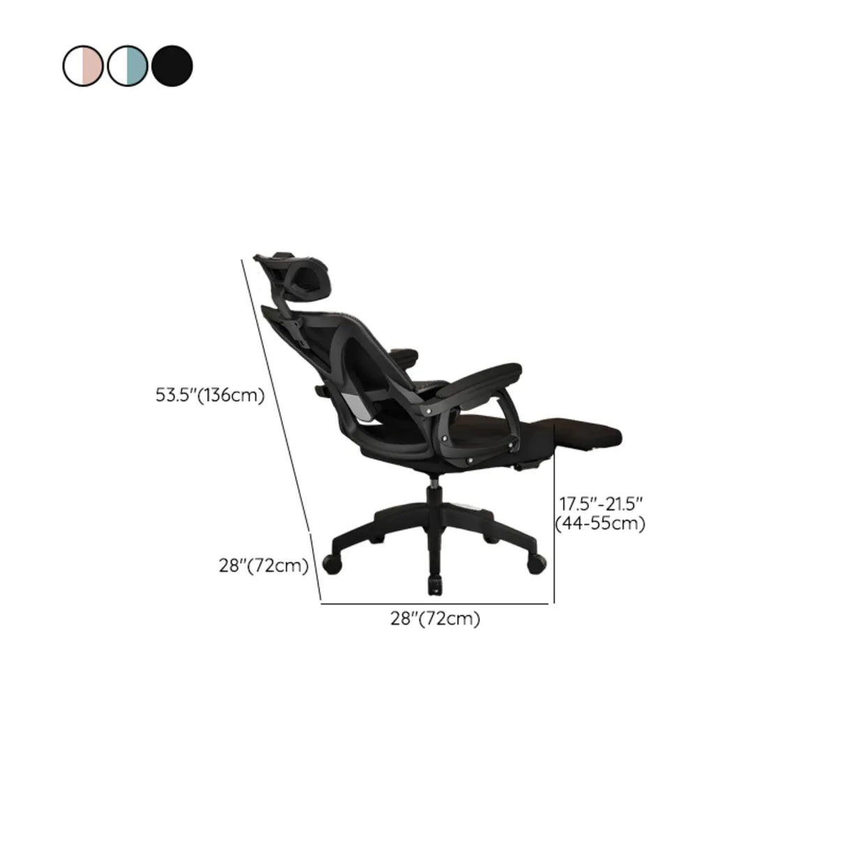 Contemporary Ergonomic Home Swivel White Mesh Office Chair Image - 18