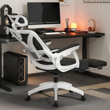 Contemporary Ergonomic Home Swivel White Mesh Office Chair Image - 7