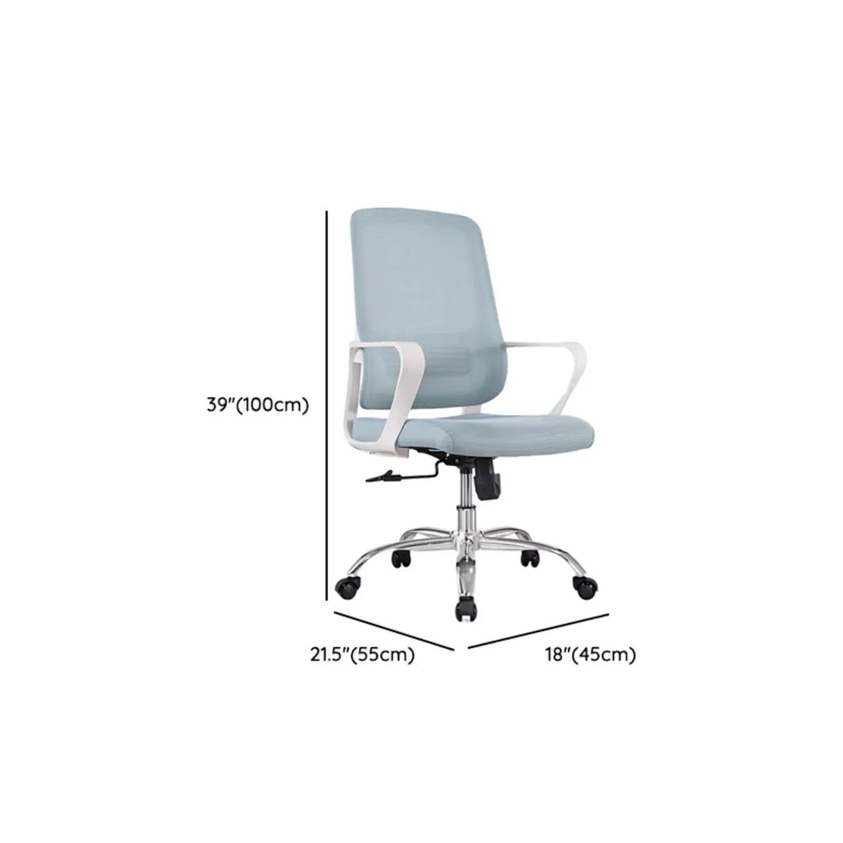 Contemporary Ergonomic Mesh Swivel Office Grey Office Chair Image - 12