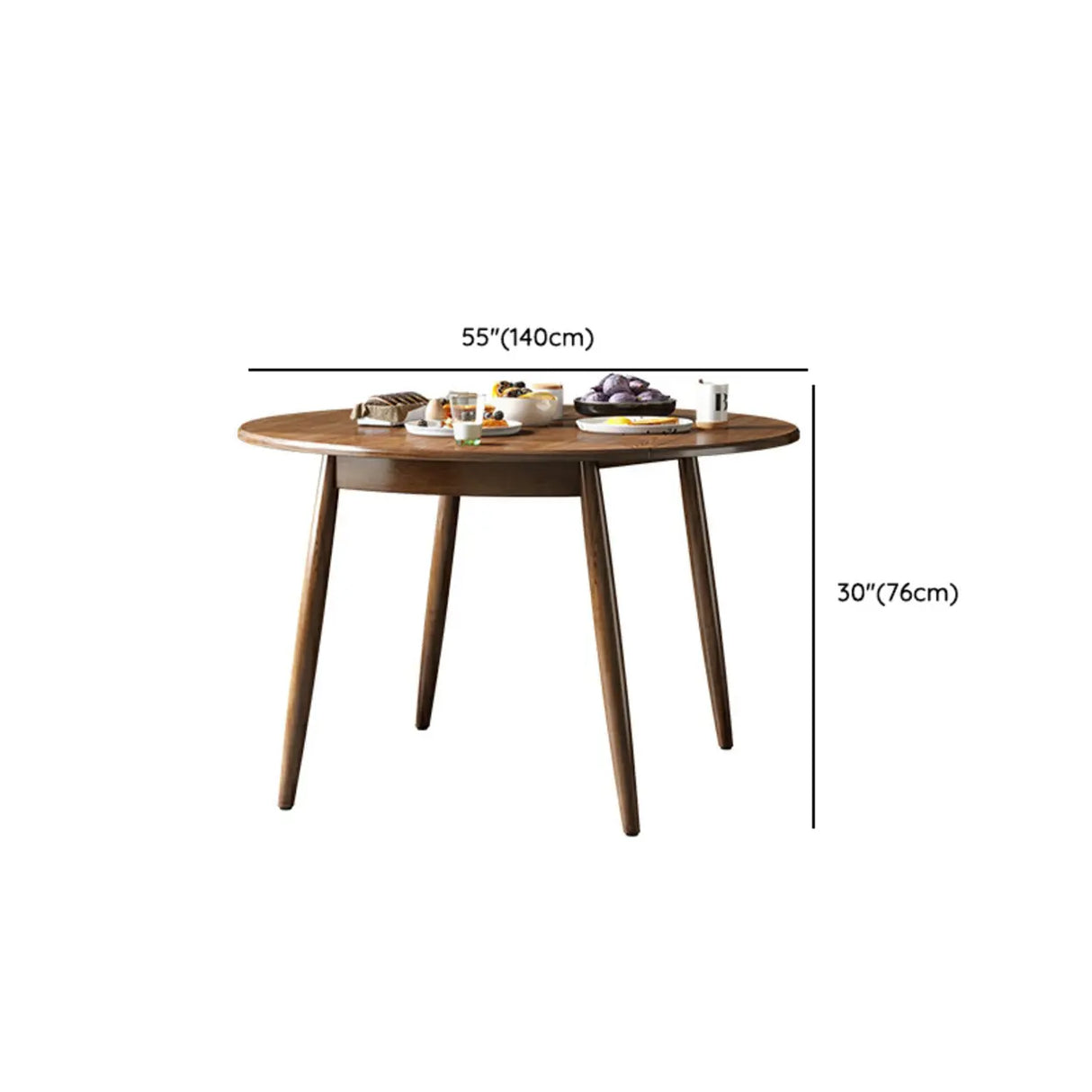 Contemporary Extendable Round Wood Dining Table Brown Image - 14
