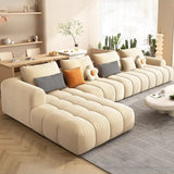 Contemporary Fabric L-Shape Beige Stationary Large Sofa Set Image - 4