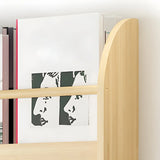 Contemporary Floating Wall Shelf Natural Wood Bookcase Image - 15