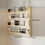 Contemporary Floating Wall Shelf Natural Wood Bookcase #size