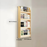 Contemporary Floating Wall Shelf Natural Wood Bookcase Image - 31
