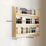 Contemporary Floating Wall Shelf Natural Wood Bookcase Image - 32