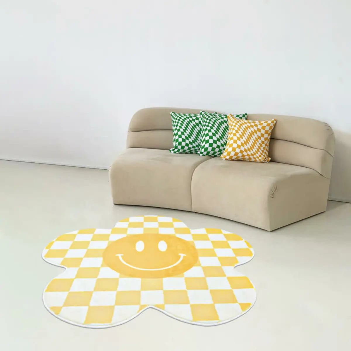 Contemporary Floral Polyester Apricot Area Rug Image - 2