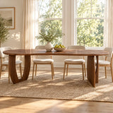 Contemporary Free Form Black Walnut Wood Dining Table Image - 4