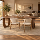 Contemporary Free Form Black Walnut Wood Dining Table Image - 5