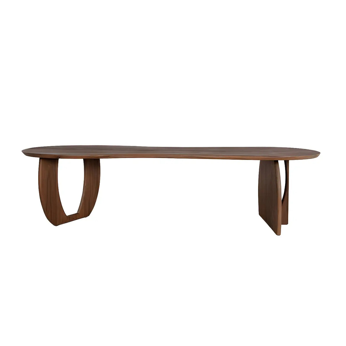 Contemporary Free Form Black Walnut Wood Dining Table Image - 7