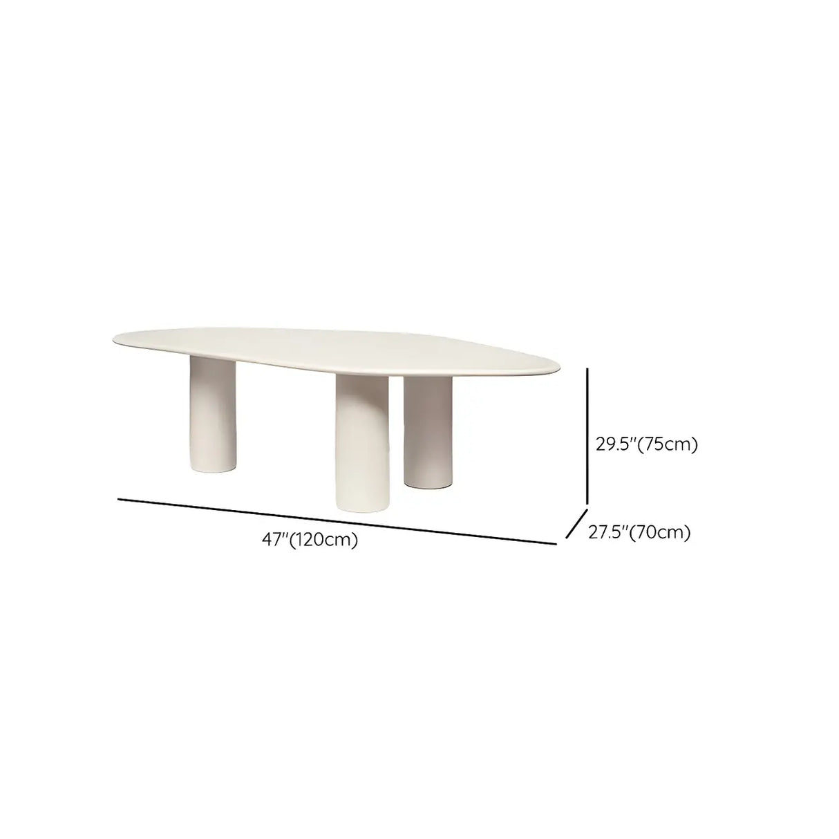 Contemporary Free Form Unique White Wood Dining Table Image - 10