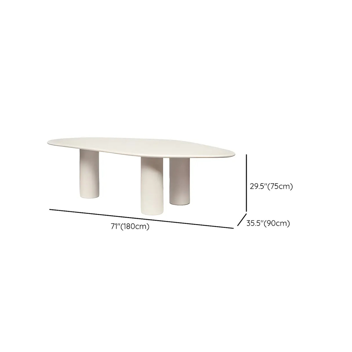 Contemporary Free Form Unique White Wood Dining Table Image - 11