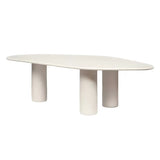 Contemporary Free Form Unique White Wood Dining Table Image - 5