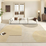 Contemporary Geometric Flannel Apricot Area Rug Image - 1