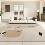 Contemporary Geometric Flannel Apricot Area Rug Image - 4