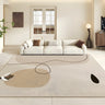 Contemporary Geometric Flannel Apricot Area Rug Image - 4