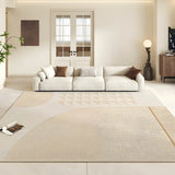 Contemporary Geometric Flannel Apricot Area Rug Image - 5