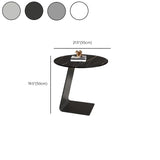 Contemporary Glass Black Circular Steel Base Side Table Image - 20